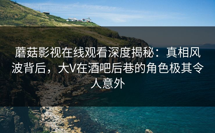 蘑菇影视在线观看深度揭秘：真相风波背后，大V在酒吧后巷的角色极其令人意外